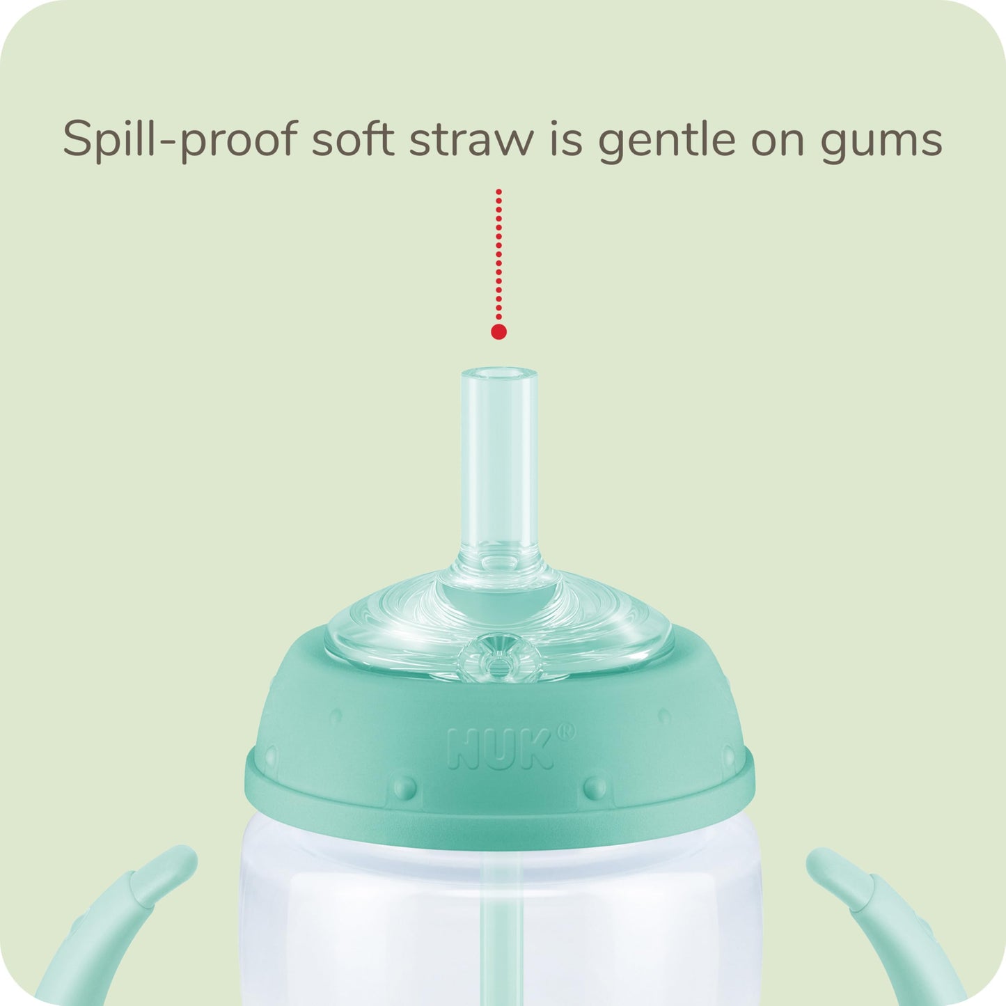 Nuk Learner Straw Cup, 5Oz, 2-Pack - Toddler Sippy Cup With Soft Straw For Easy Drinking, Suitable For Ages 8 Months And Up, Gre