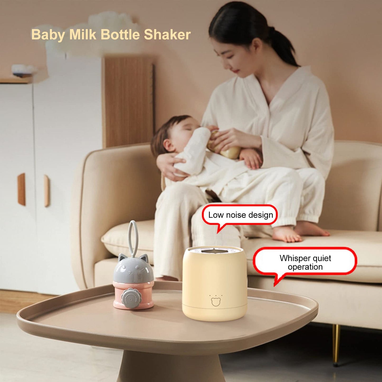 Baby Formula Mixer, 3 Gears Electric Automatic Baby Milk Bottle Shaker, Shake Milk Evenly And Less Bubbles, 1200Mah Battery, Pre