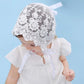 Baby Little Kids Toddlers Breathable Lacy Bonnet Eyelet Cotton Adjustable Sun Protection Hat (White-4)