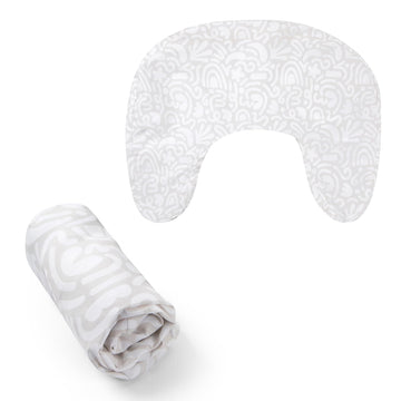 Boppy Nursing Pillow Cover, Cream Retro Squiggles, Single Cover, Easy-On Slipcover With Extra Soft 100% Polyester Microfiber Fab