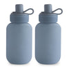 mushie Silicone Puree Pouch 2-Pack | 5 oz Reusable Baby Food Pouches (Tradewinds)
