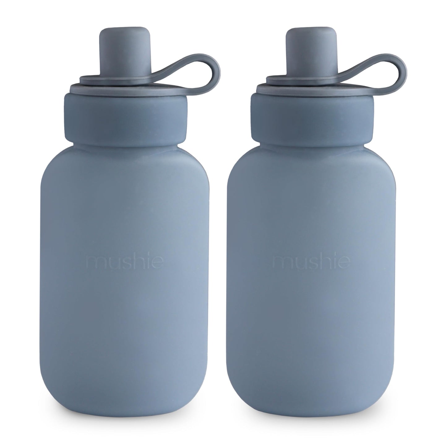 mushie Silicone Puree Pouch 2-Pack | 5 oz Reusable Baby Food Pouches (Tradewinds)