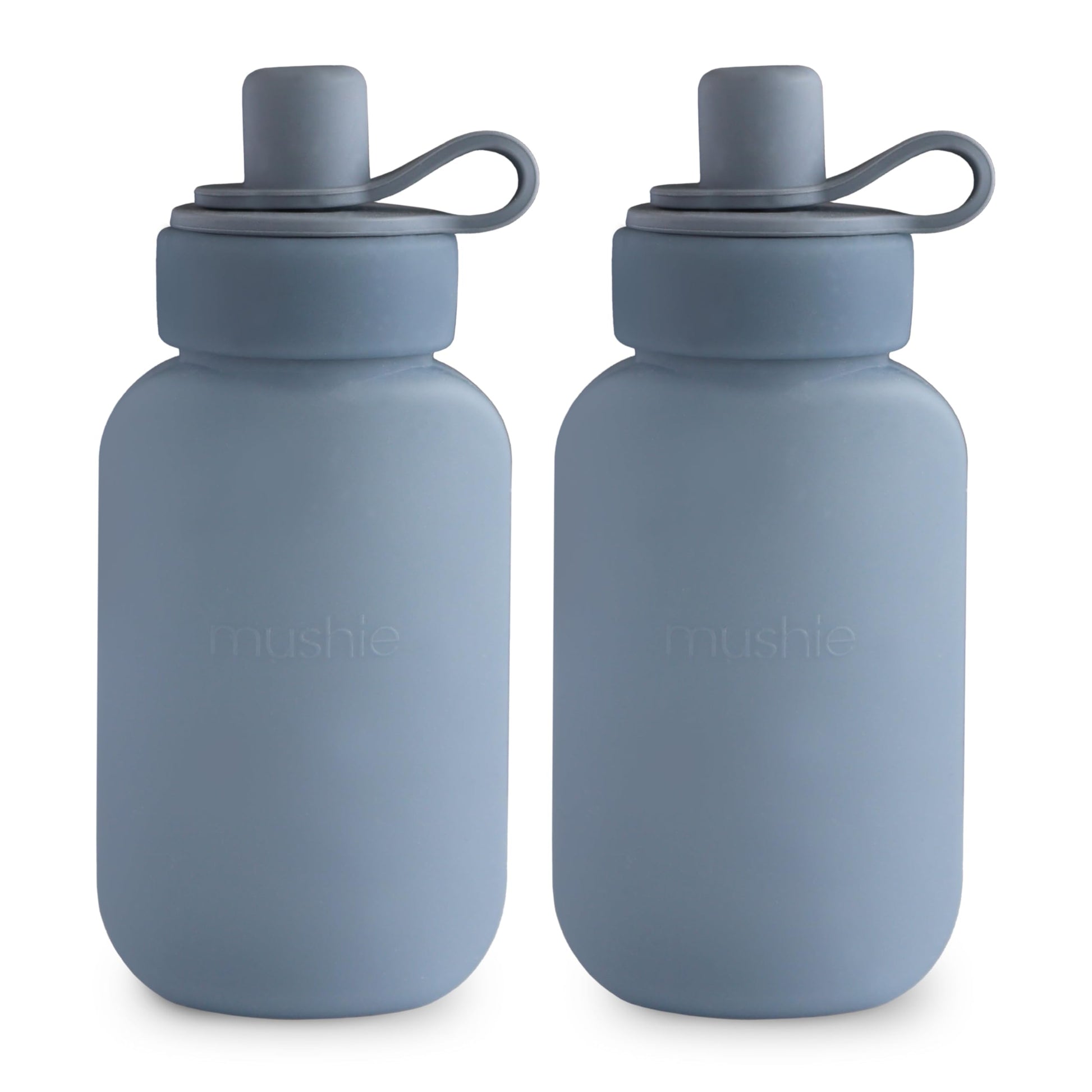 mushie Silicone Puree Pouch 2-Pack | 5 oz Reusable Baby Food Pouches (Tradewinds)
