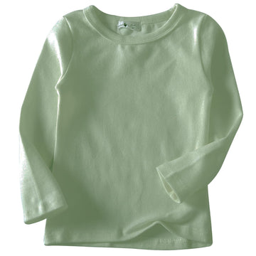 Kisbini Unisex Girls 100% Cotton Long Sleeve T-Shirt Top Tees Matcha 2T
