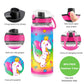 Homtune Cute Water Bottle For School Kids Girls, Bpa Free Tritan & Leak Proof & Easy Clean & Carry Handle, 23Oz/ 680Ml (Dragon)