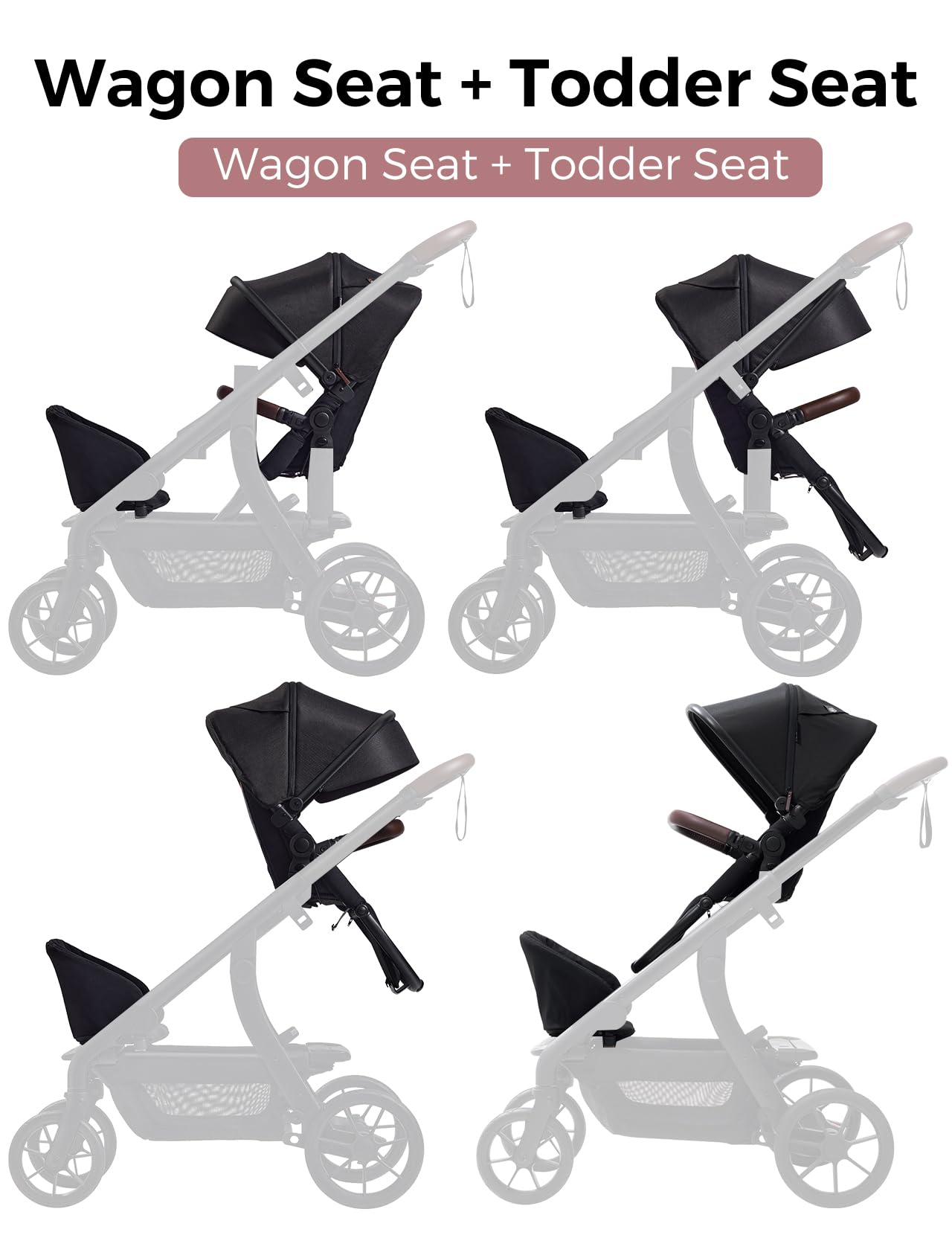 Momcozy Baby Stroller Wagon Seat Only | Extra Wagon Seat Attachment For Changego Stroller | Safety Harness | Easy Install