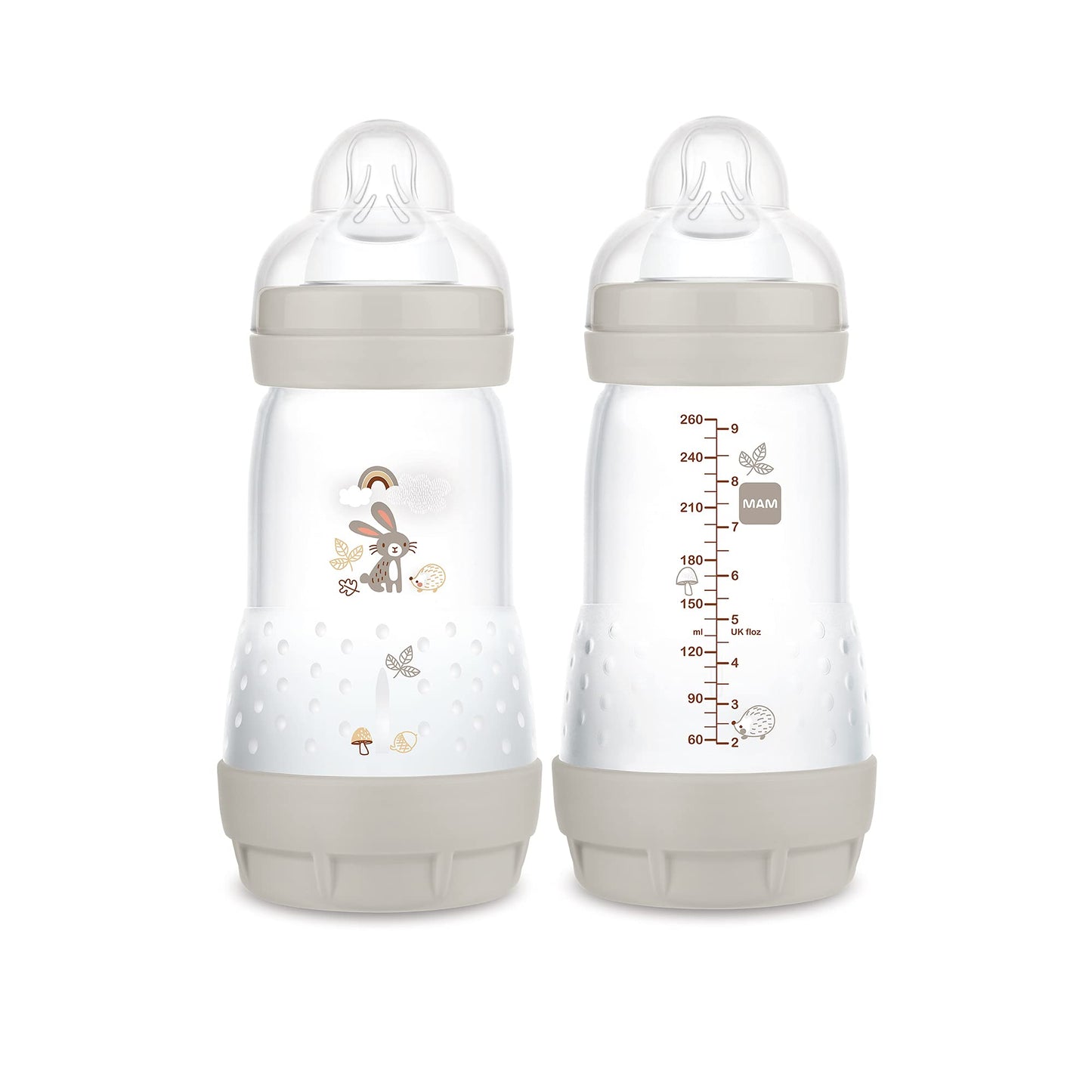 Mam Easy Start Matte Anti-Colic Baby Bottles, 9 Oz (2 Count), Medium Flow Nipples, Unisex Baby,2 Count (Pack Of 1)
