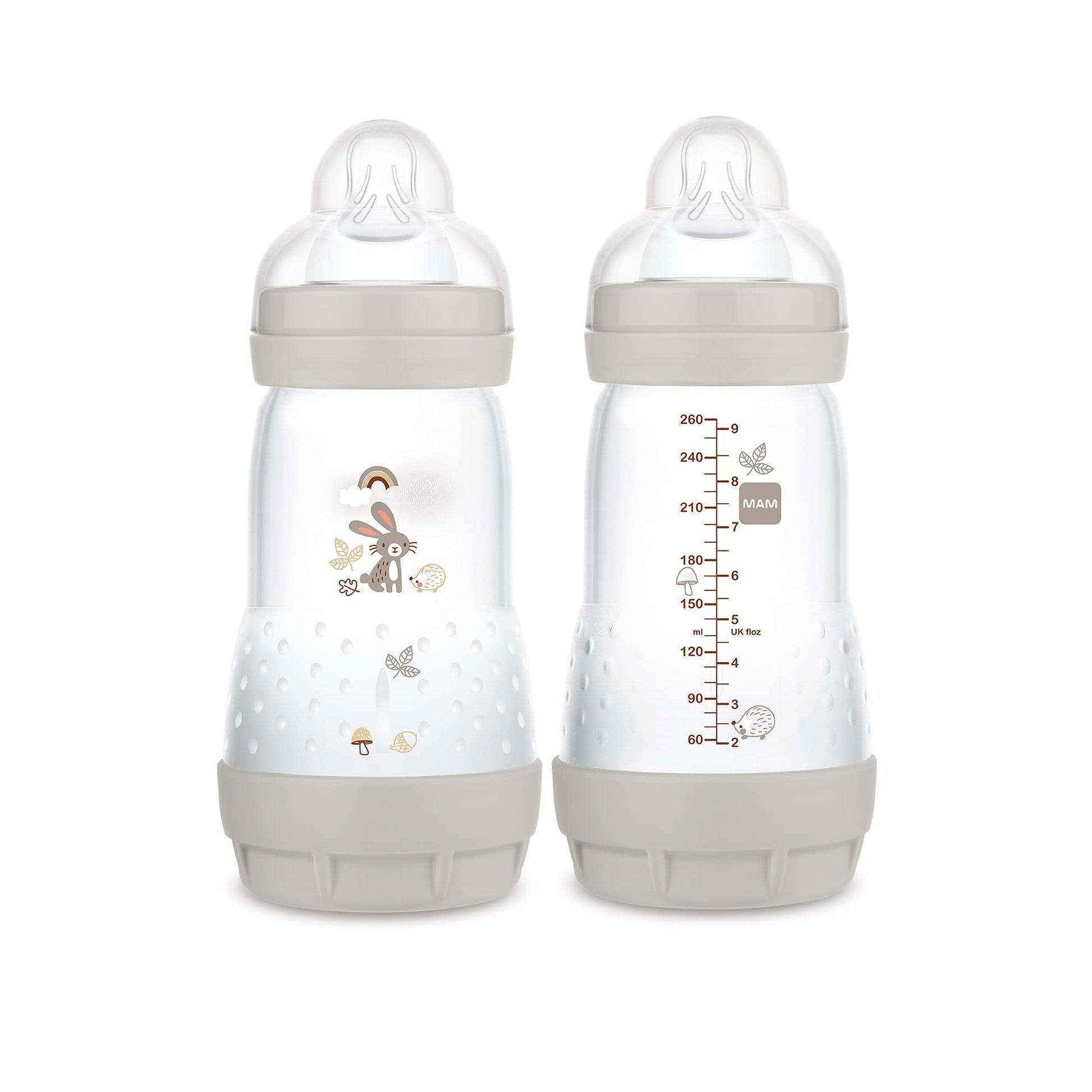 Mam Easy Start Matte Anti-Colic Baby Bottles, 9 Oz (2 Count), Medium Flow Nipples, Unisex Baby,2 Count (Pack Of 1)