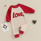 Fybitbo Valentines Day Baby Boy Girl Outfits Love Heart Long Sleeve Jumpsuit Romper Newborn Infant Valentines Outfit Clothes (Re