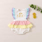 Newborn Infant Baby Girl One 1St Birthday Ruffle Sleeveless Romper Tutu Dress Jumpsuit Bodysuit Cake Smash Outfits (White-Crown,