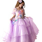 Axaxa Encanto Costume For Girls Mirabel Isabella Encanto Dress For Kids Halloween Cosplay Princess Dress Up 2-11T
