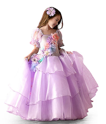 Axaxa Encanto Costume For Girls Mirabel Isabella Encanto Dress For Kids Halloween Cosplay Princess Dress Up 2-11T