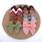 12 Pcs Linen Bow Hair Clips For Baby Girls Hair Bows Alligator Clips Accessories Infants Toddler Kids Hairgrips (Linen Fable Bow