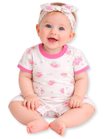 Tuddybuddy 100% Cotton Shorts Romper/Jumpsuit/Bodysuit Set For Baby (Pack Of 1 Playsuits  Pink Rose,69 Months)