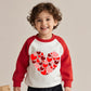 Xfsjgna Valentines Day Sweatshirts Kids 7T Boys Girls Valentine'S Love Heart Graphic Raglan Shirt Toddler Long Sleeve Tops Red
