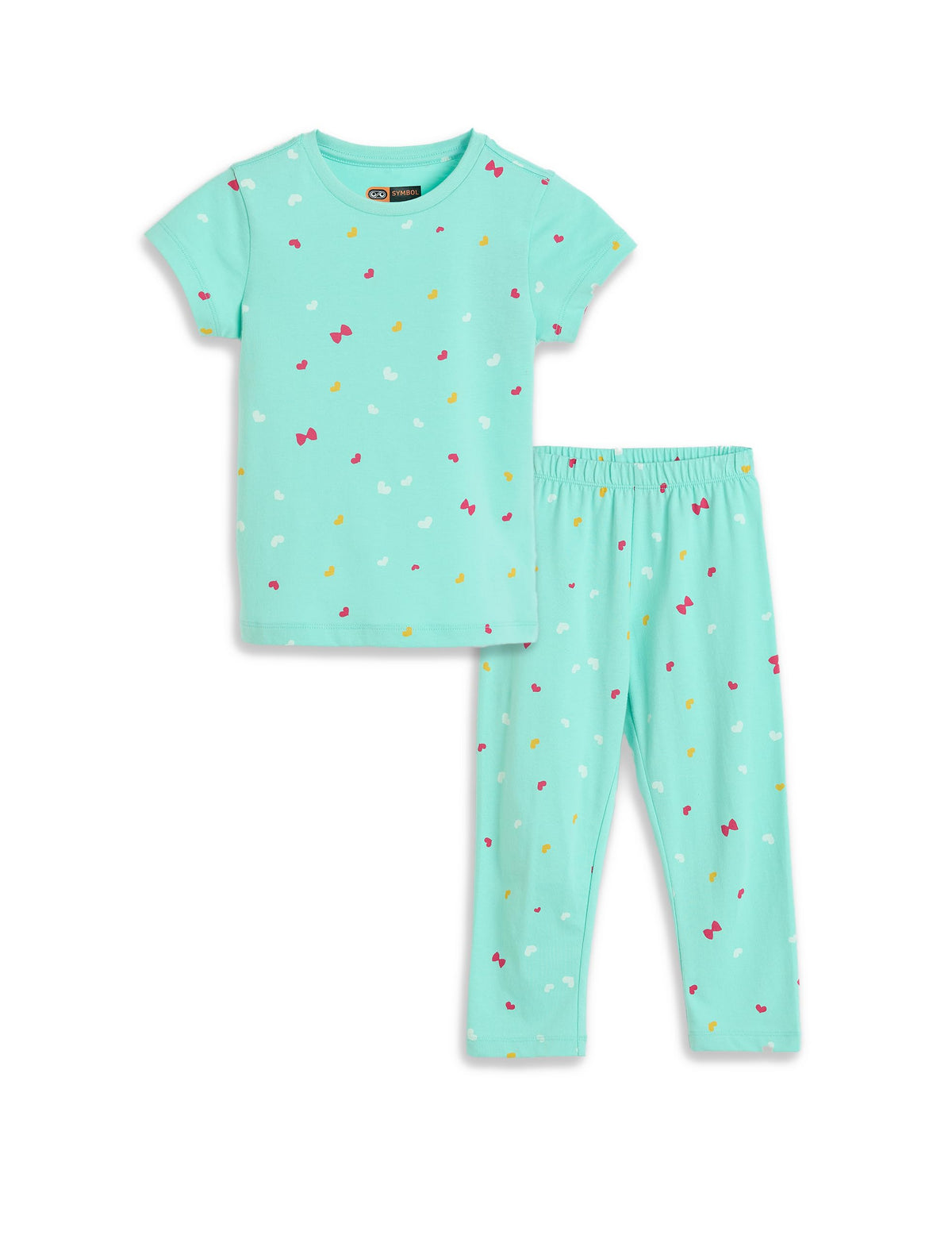 Amazon Brand  Symbol Girls Night Dress | 100% Cotton TShirt & Pajama Set | Age 212 Years (AW20KGSLHS02_Green_1012 Years)