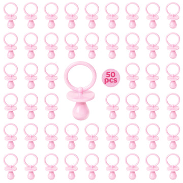 50 Pacifiers For Baby Shower Game Girl, 2.75 Plastic Pacifiers Baby Shower Game, Bulk Baby Shower Pacifiers For Gender Reveal Ba