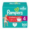 Pampers Diapers - Cruisers 360 - Size 4, 144 Count, Babyproof Up To 100% Leakproof Pull-On Diaper