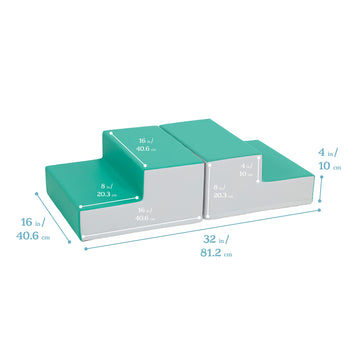 Ecr4Kids Softzone Junior Mix N' Match Step, Beginner Playset, Emerald, 2-Pack