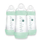 Mam Easy Start Anti-Colic Bottle 9 Oz (3-Count), Baby Essentials, Medium Flow Bottles With Silicone Nipple, Baby Bottles For Bab