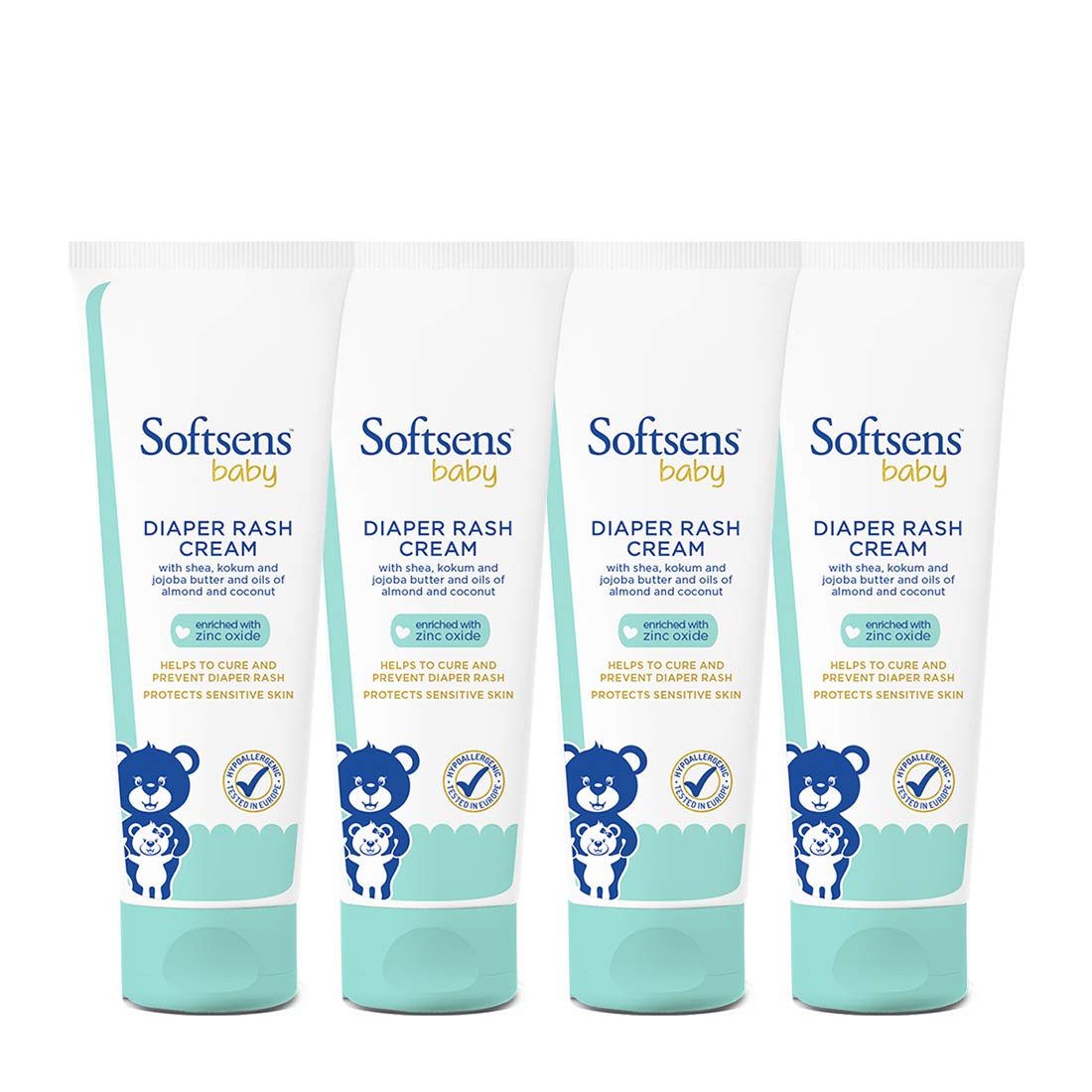 Softsens Baby Natural Diaper Rash | Nappy Cream, Enriched With Aloe Vera Juice And Shea Butter 50 G (Pack Of 4)