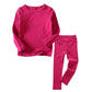 Little Boys Girls Long Johns Thermal Underwear Set 2PC Crewneck Tops and Bottom Toddler Kids Pajamas Warm Jammies,(17yrs), Rose