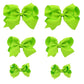 Neon Bows For Girls,6Pcs Hand-Made Grosgrain Ribbon Hair Bows Alligator Clips Hair Accessories For Little Teen Toddler Girls Kid