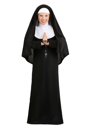 Kids Nun Costume; Catholic Sister Robe For Girls Black