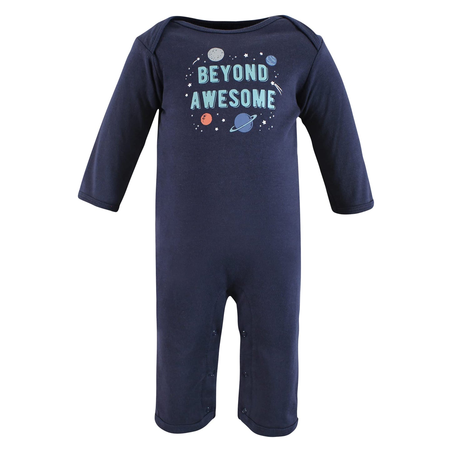 Hudson Baby Unisex Baby Cotton Coveralls, Space, 0-3 Months