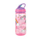 Nuby 2 Pack Iridescent Pp Flip-It Kids On-The-Go Printed Water Bottle With Bite Proof Hard Straw - 18Oz / 540 Ml, 18+ Months, 2