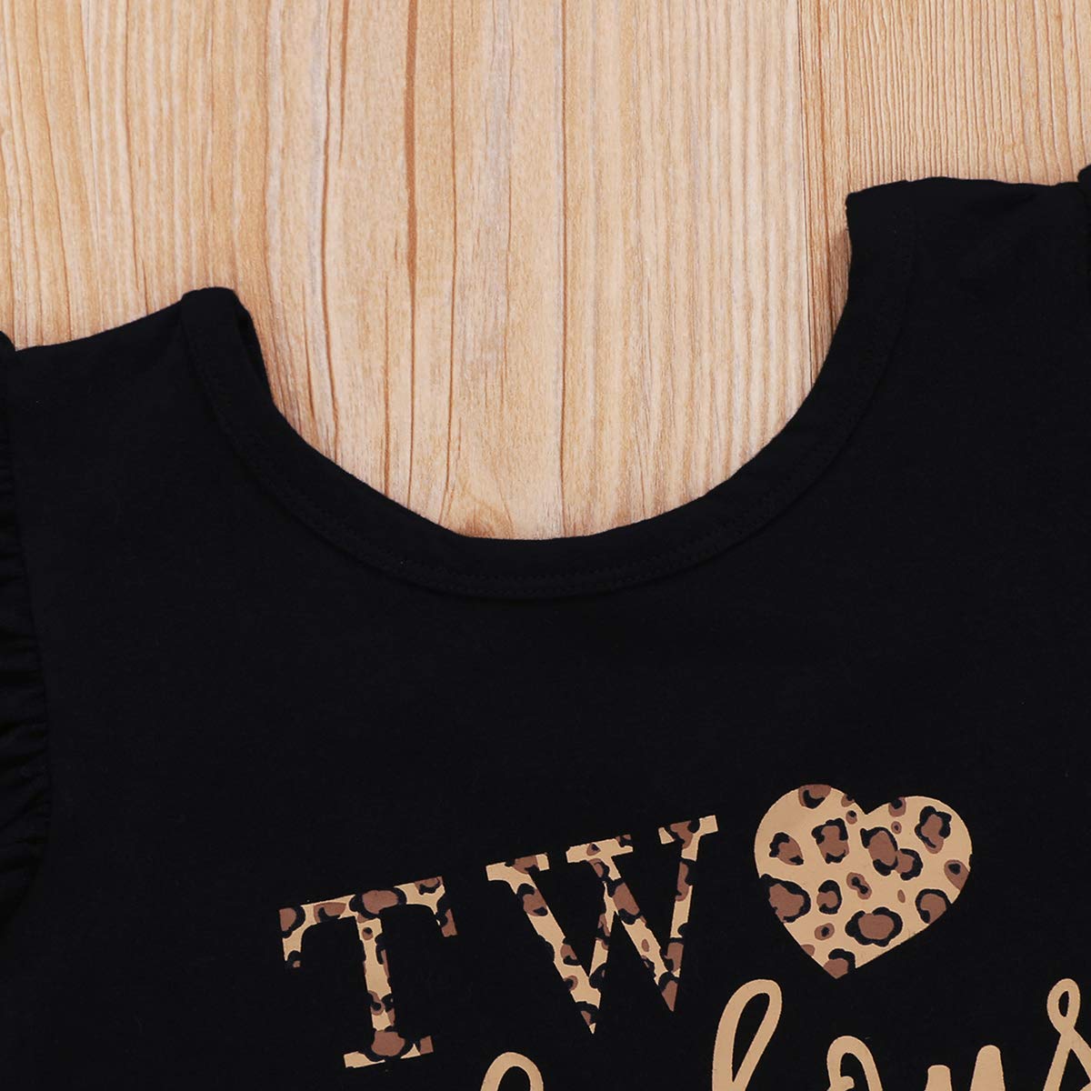Shalofer Toddler Girl 2Nd Birthday Outfit Second Birthday Outfit Girl Denim Short Set(Black,2T)