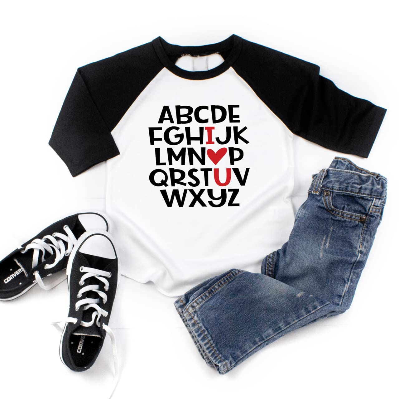 Bump And Beyond Designs Cute Girls And Boys Valentine'S Day Shirt, I Love You (Black 3T)
