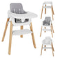 3-in-1 Baby High Chair, Convertible High Chairs for Babies and Toddlers with Adjustable 5-Level Footrest & Dishwasher Safe Tray,