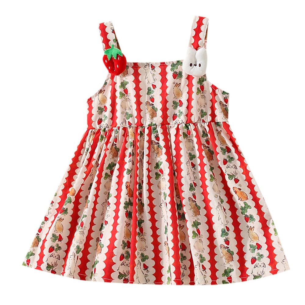 Hopscotch Baby Girls Animal Print Sleeveless Red Casual Dresses For Ages (23 Years)