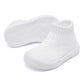 Eashi Toddler Shoes Girls Boys Sock Shoes Toddler Dress Shoes Baby Walking Shoes Slip On Size 7 White