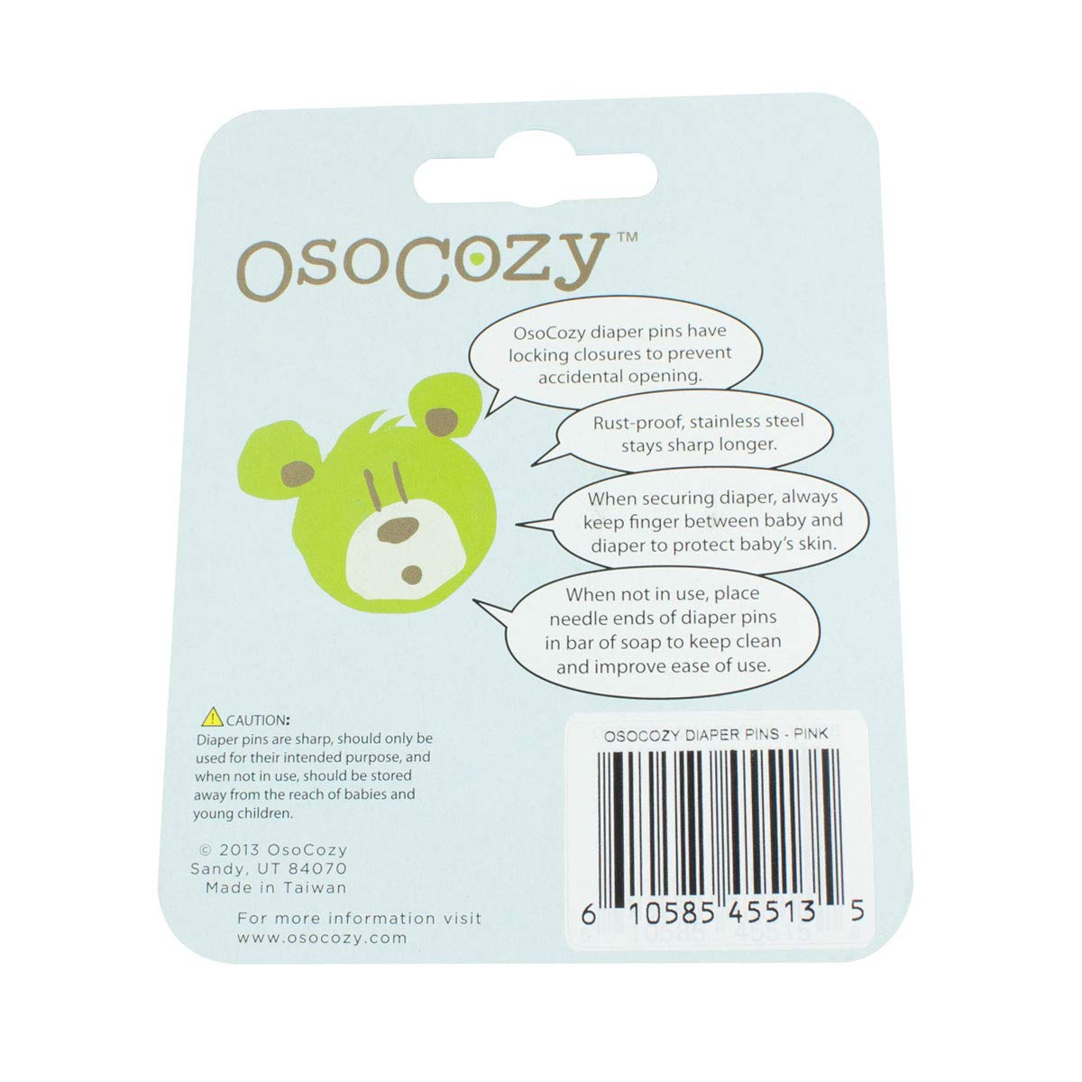 OsoCozy Diaper Pins - {Pink} - Sturdy, Stainless Steel Diaper Pins with Safe Locking Closures - Use for Special Events, Crafts o