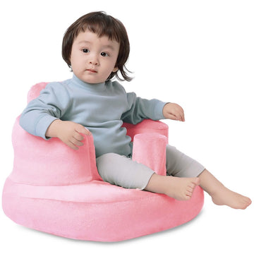 OBBOLO Inflatable Baby Seat with Cover for Babies 3 Months and Up,Inflatable Infant Chair with Cover,Plush Blow Up Baby Chair