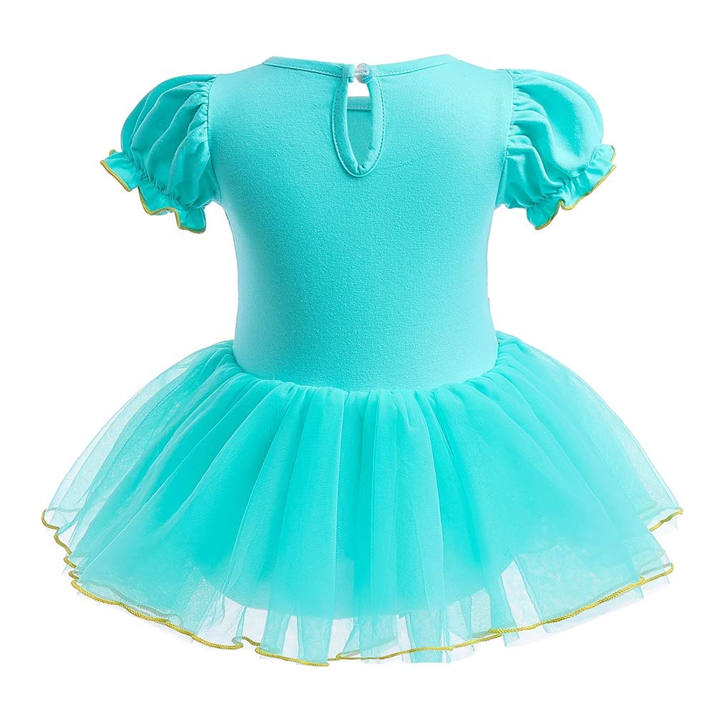 Hihcbf Baby Girls Christmas Halloween Aladdin Costume Jasmine Princess Birthday Bodysuit Romper Tutu Dress W/Headband