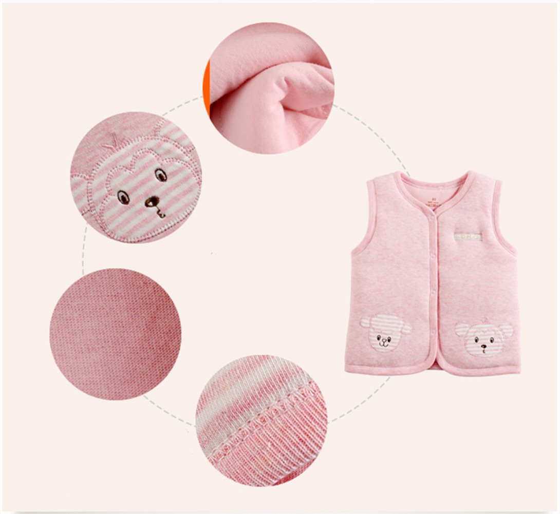 Monvecle Baby Warm Vests Unisex Infant To Toddler Padded Waistcoat (18-24 Months, Pink)