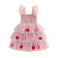 Toddler Valentines Outfit Girl Baby Heart Fly Sleeve Mesh Layered Princess Dress Little Girls Summer Tulle Dresses (Pink, 2-3 Ye