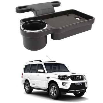 Oshotto (FT04) Foldable Car Auto Headrest Rear Back Seat Table Drink Food Cup Tray Holder Compatible with Mahindra Scorpio  Bl