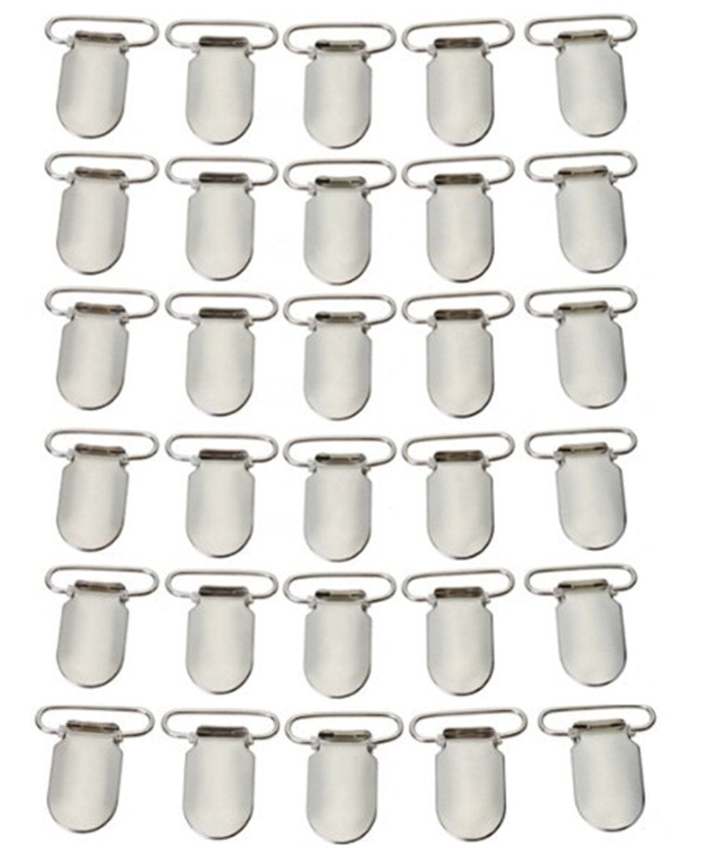 Yueton 30Pcs Metal Pacifier Clips Bib Clips Suspender Clips