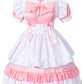 Irtysh Women Sweet Kawaii Costume Dress Anime French Maid Cosplay Furry Cat Ear Gloves Socks Set(Pink 2Xl)