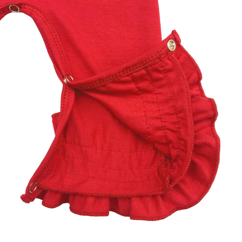 Owlfay Toddler Little Girls Baby 1St Valentines Day Romper Icing Ruffle Bottoms Long Sleeve Jumpsuit Playwear Pants Floral Print