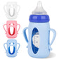 Silicone Sleeves for Lansinoh Glass Baby Bottles 5oz,Anti Breakage Baby Bottle Holder with Handles 3 Pack