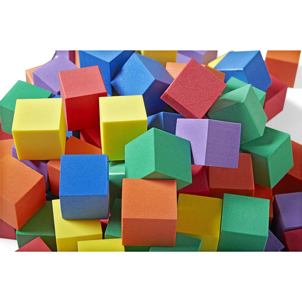 hand2mind Foam Blocks, Counting Cubes for Kids Math, 1 Inch Blocks for Preschool Crafts, Early Math Manipulatives for Preschool,