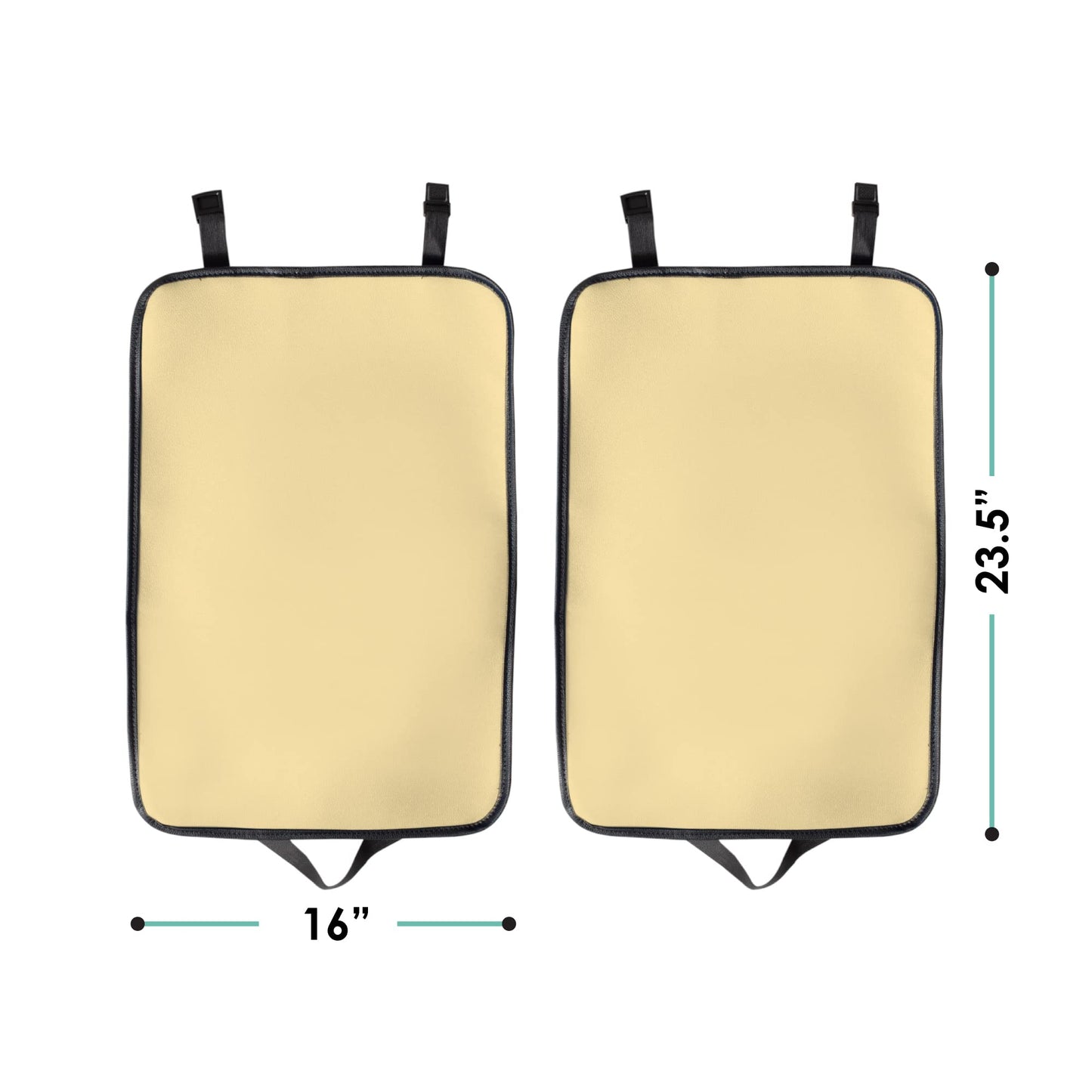 Fh Group Faux Leather Seat Back Kick Protectors, Heavy Duty Car Kick Mats For Kids - 2-Pack Back Seat Protector For Driver And P