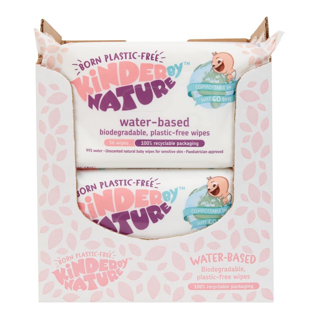 Jackson Reece Kinder By Nature Water-Based Baby Wipes - 56 Count (Case Of 12 Packs)