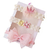 Syga Kids Hair Accessories, Baby Girl Bow Tie Headbands, Pink And White