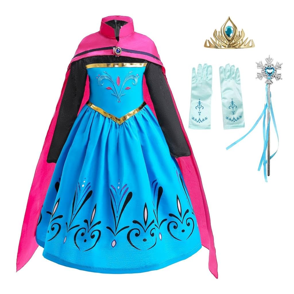 Dressy Daisy Toddler Little Girls Ice Princess Coronation Dress Up Costume Halloween Christmas Party Outfit With Accessories Siz